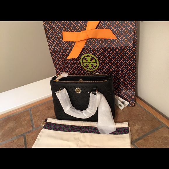 Tory Burch Robinson Floral MINI Double Zip Tote - Picture 2 of 4