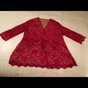 Red Lace Blouse
