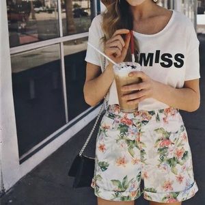 American Apparel Flamingo High Waisted Shorts NEW