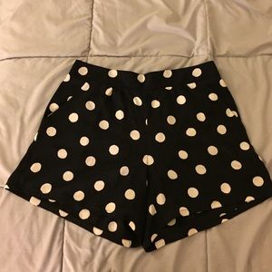 Navy blue and white polka dots shorts