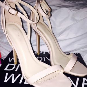 Sleek Ankle Strap Patent Leather Nude Sandal