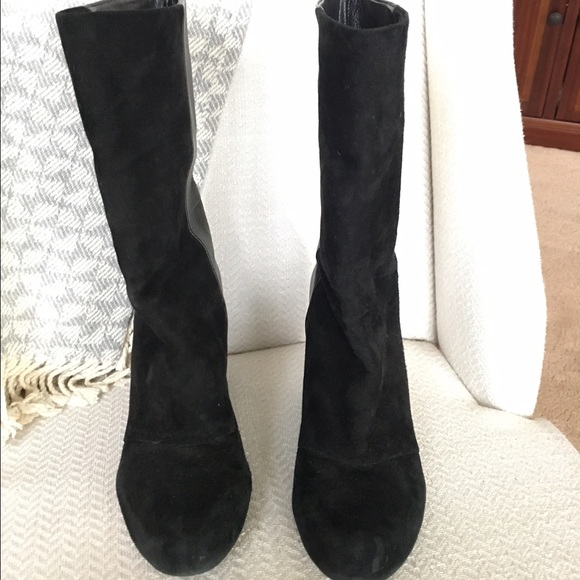 Enzo suede and leather boots