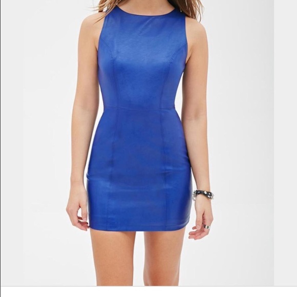 Faux leather dress