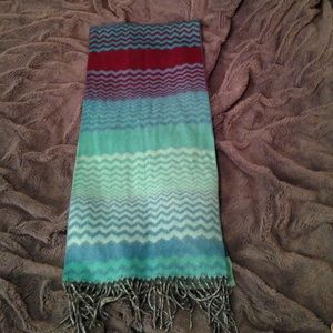 Multi colored chevron scarf.