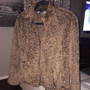 Fuzzy Black Diamond Polartec jacket.