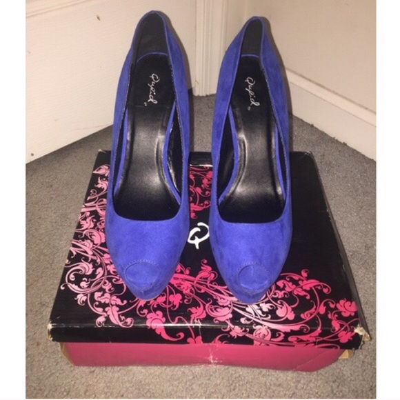 Blue peep toe heels - Picture 2 of 4