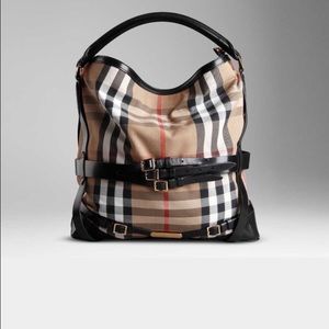 Large Burberry Canvas Print Hobo