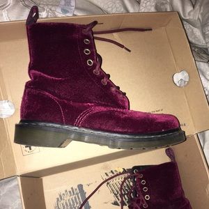 Velvet Cherry red Doc Marten