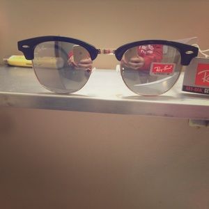 Ray-Ban Silver Reflecting Clubmaster Sunglasses