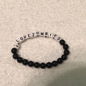 "I Love Zombies" beaded bracelet