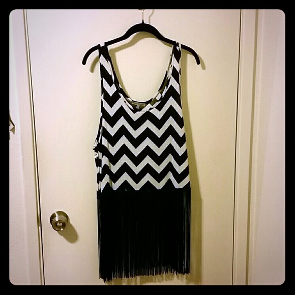 Charlotte Russe chevron fringe shirt
