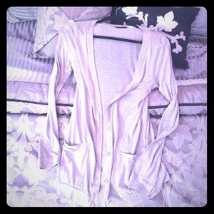 Long Grey half button cardigan