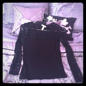 Part See through black top.