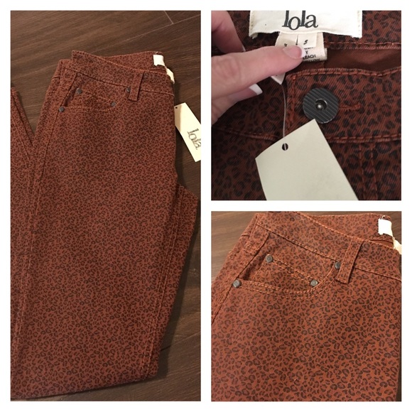 Rust Color Lola Animal Print Pants: Sizes 5/7/9 - Picture 3 of 4
