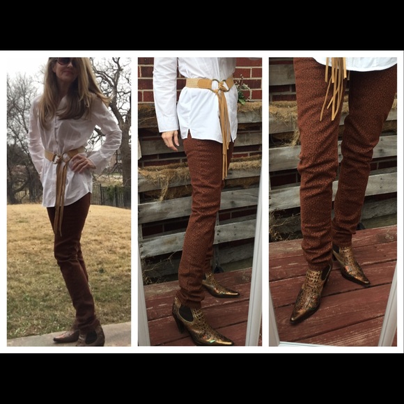 Rust Color Lola Animal Print Pants: Sizes 5/7/9 - Picture 4 of 4