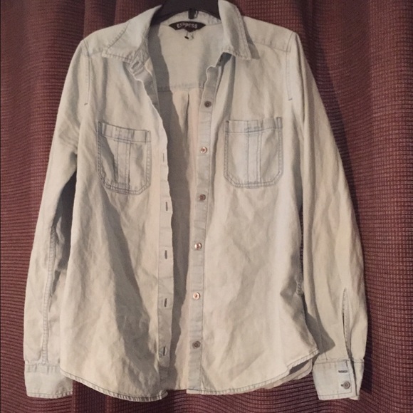 Express light blue jean long sleeve