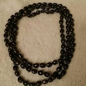 BLACK PEARL FAUX NECKLACE