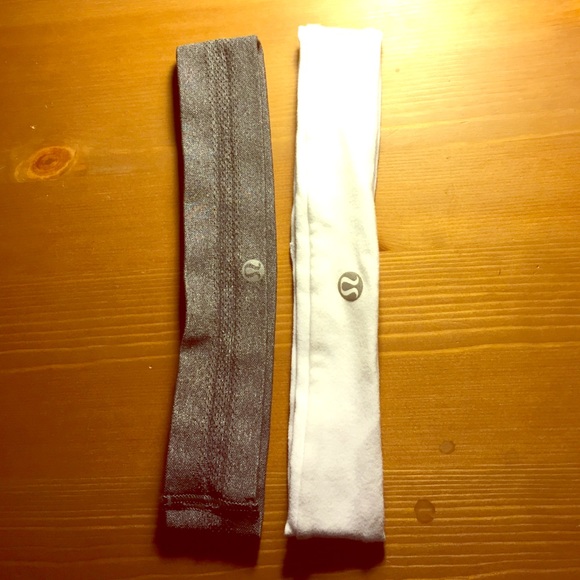2 Lululemon headbands (gray and white)