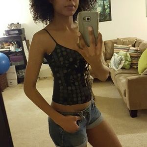 🎆Super sexy black sequin top!🎇