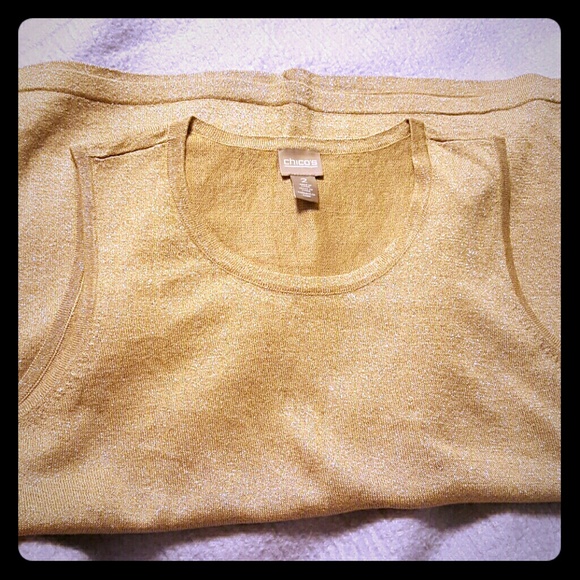 NWOT Chico's Sleeveless Gold Sweater Shell