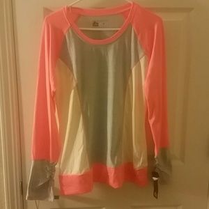 Neon orange workout top