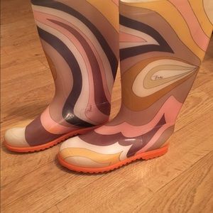 Emilio Pucci Signature Rain Boots Size 40