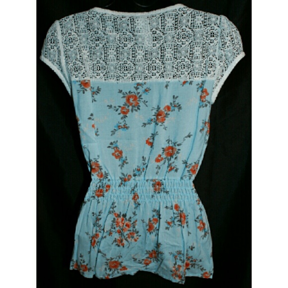 ❌BUNDLED❌Floral Print Lace Blouse Sz XS - Picture 3 of 4