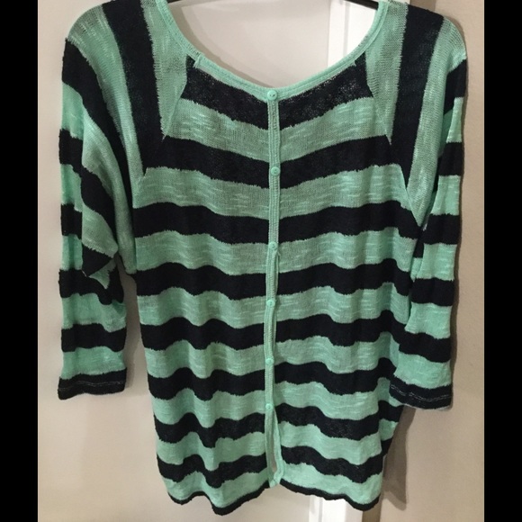 Mossimo Lightweight Green & Blue Sweater - Picture 2 of 3