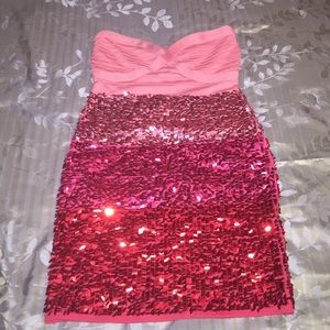 Ombré Sequin Bandage Dress