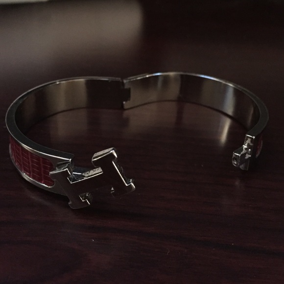 🔴SOLD🔴 Red leather and metal bracelet - Picture 2 of 4