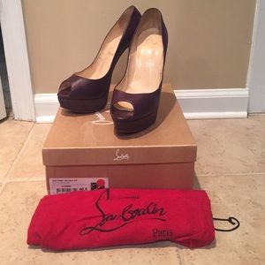 Christian Louboutin Purple Lady Peep Pumps 40.5