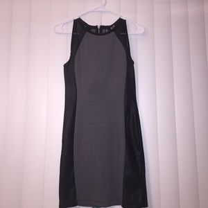 Faux leather Panel H&M dress with Mesh Shoulders