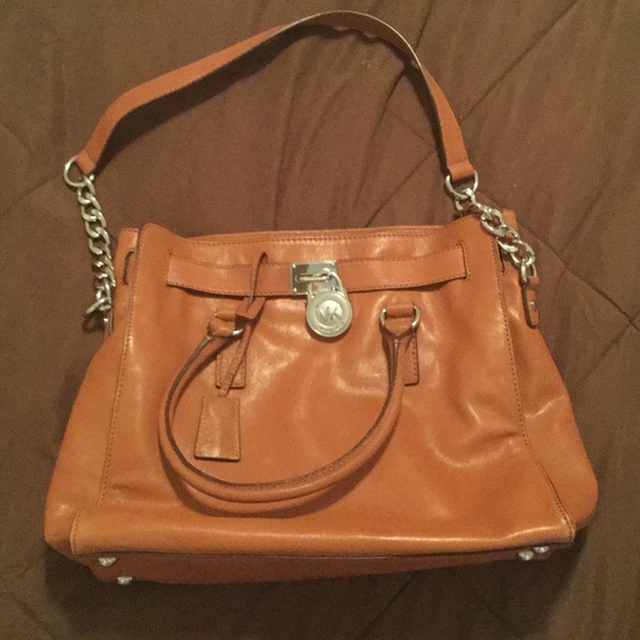 Michael Kors large Hamilton tan leather handbag