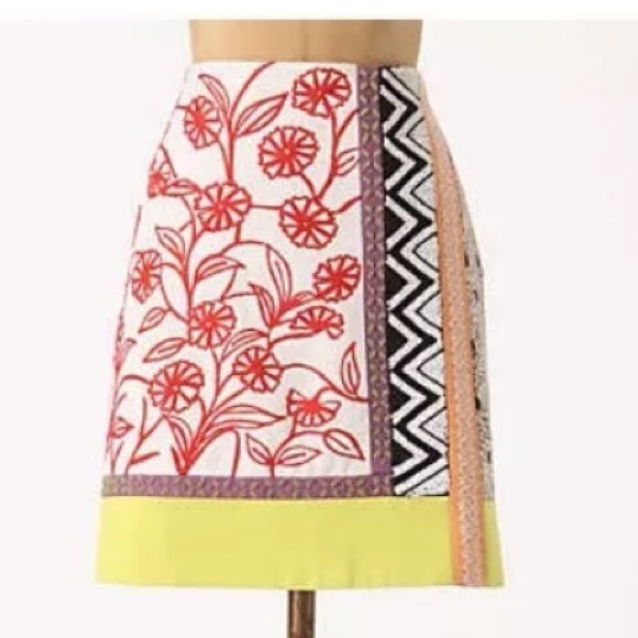 Anthropologie Brimming Borders Skirt