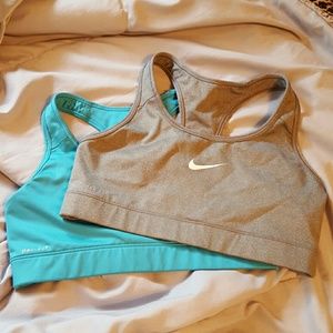 Two nike dri-fit high impact sports bras