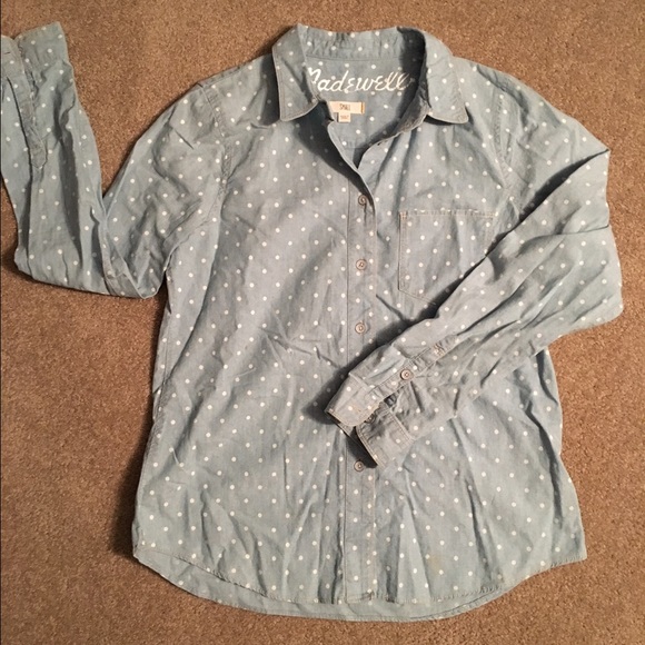 Madewell polka dot chambray shirt