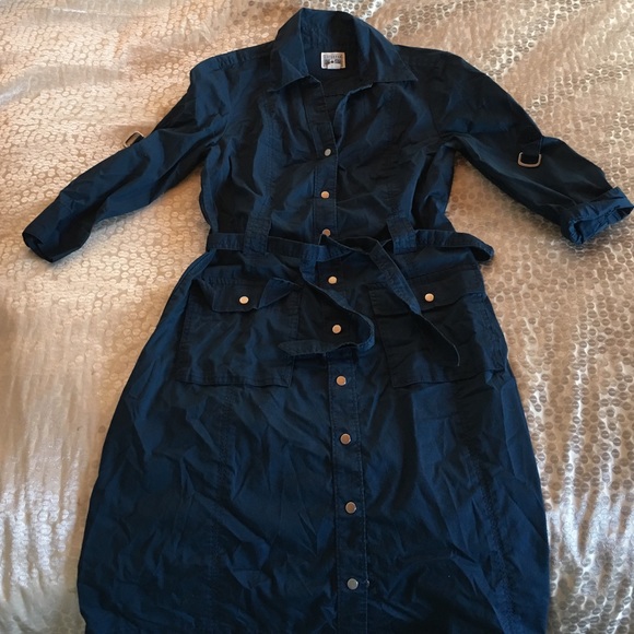 Converse Shirt Dress Blue with Pockets Small EUC