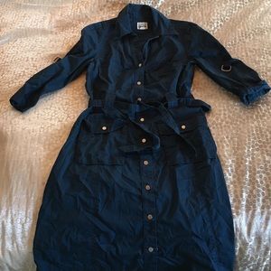 Converse Shirt Dress Blue with Pockets Small EUC