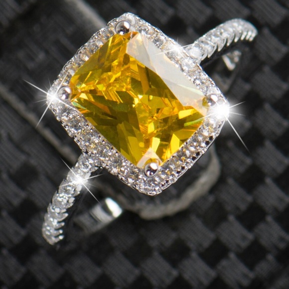 Jewelry - Canary yellow diamond 925 Sterling silver ring