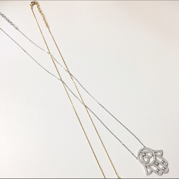 Sterling Silver Hamsa Necklace - Picture 2 of 4