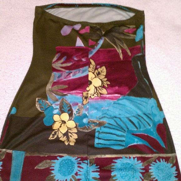 Tropical Print Mini Dress: Medium - Picture 3 of 4