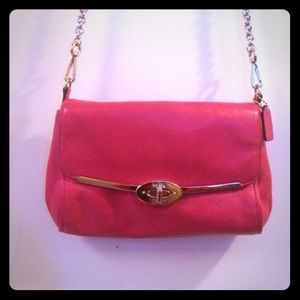 💕Coach Madison Hot Pink / Gold Small Handbag