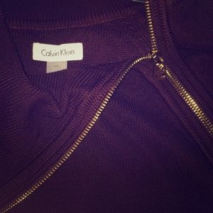 Calvin Klein dark purple sweater dress