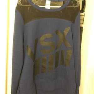 Navy blue VSX open back sweater