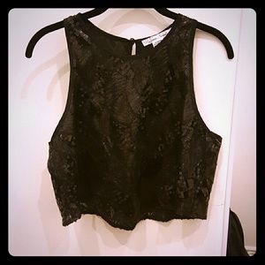 Black sequen crop top