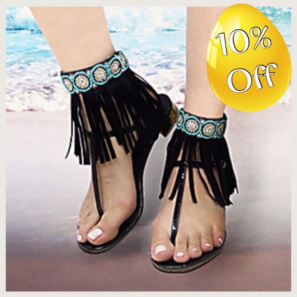 Accessories - BOHO Beach Babe, Fringe Barefoot Anklet Cuffs