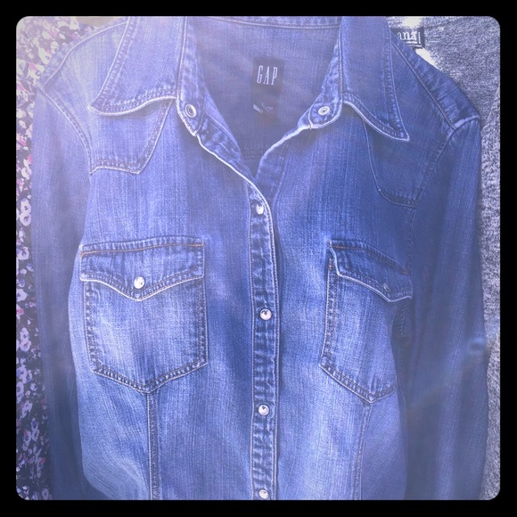 Gap Long Sleeve Jean Blouse