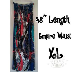 Strapless Empire Waist Paisley Dress XL