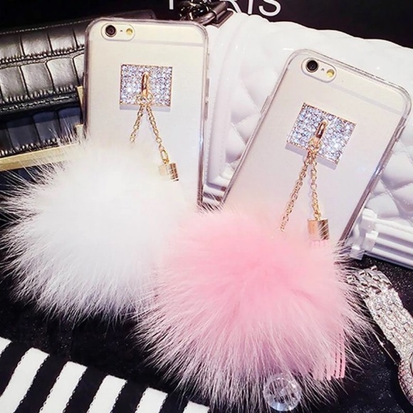 Faux fur ball iPhone case - Picture 1 of 1