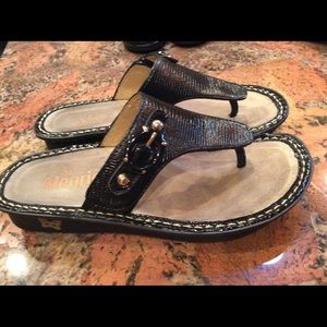 Alegria black leather sandals size 6
